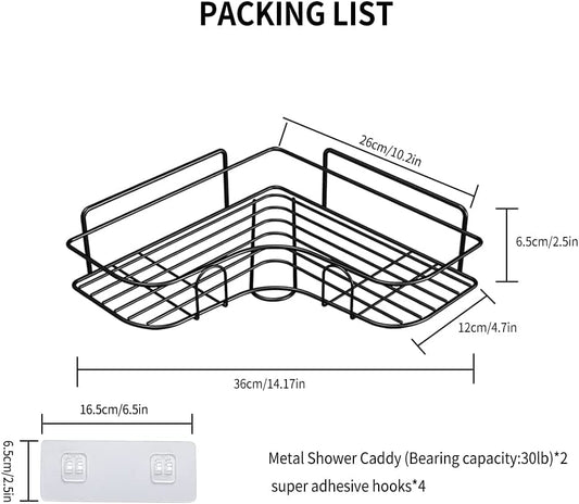 Self-Adhesive Metal Corner Wall Mount For Bathroom & Kitchen