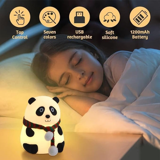 Cute Panda Night Light Lamp ( Multicolor )