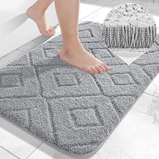 Plush Anti-Skid Bath Mat - Diamond Pattern