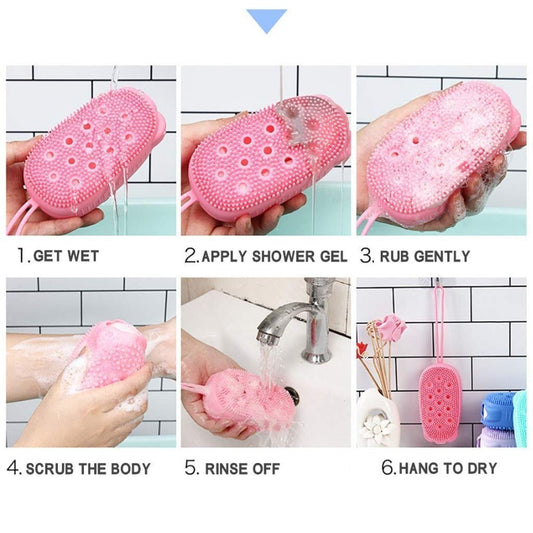 Silicone Exfoliating Massage Face Cleaning,Loofah Bubble Bath Scrubbing Brush