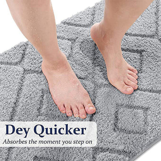 Plush Anti-Skid Bath Mat - Diamond Pattern