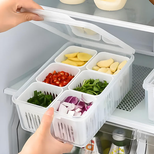 Refrigerator Storage Bins with Drain Basket