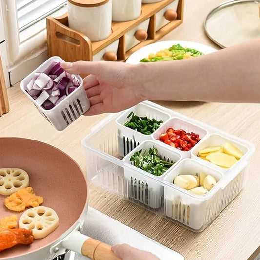 Refrigerator Storage Bins with Drain Basket