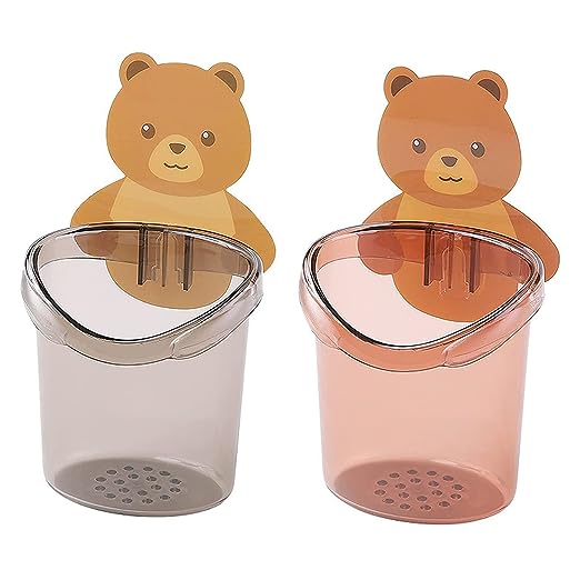 Cartoon Bear Toothbrush Holder (Set of 2 Pcs.)