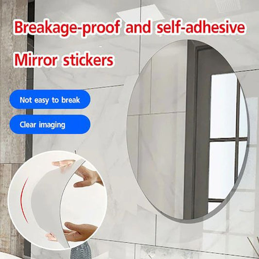 Oval Shape Mirror Sticker
